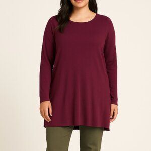 Devotion by Cyrus Women’s Burgundy Oversized Long Sleeve Sweater, size Large